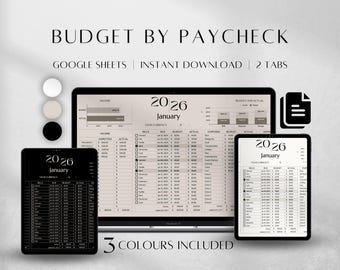 Pay check Budget Tracker Spreadsheet| Budget by Paycheck Digital Planner| Financial Spreadsheet | Google Sheet Budgeting Template