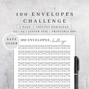 Cash Stuffing 100 Envelope Challenge Tracker Stickers 2 sheets individ –  TastefulArtisan