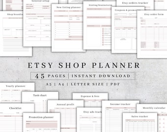 Etsy Shop Planner Printable | Etsy Business Plan | Etsy Seller Planner | Small Business | Digital Business Planner | Sell on Etsy | Finances