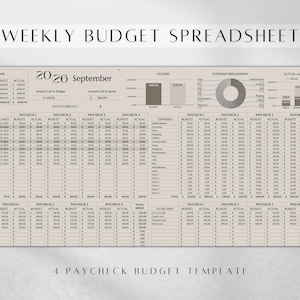 Paycheck Budget Spreadsheet | Biweekly Budget Template | Weekly Budget Template | Budget Spreadsheet Google Sheets | Bill Tracker image 3