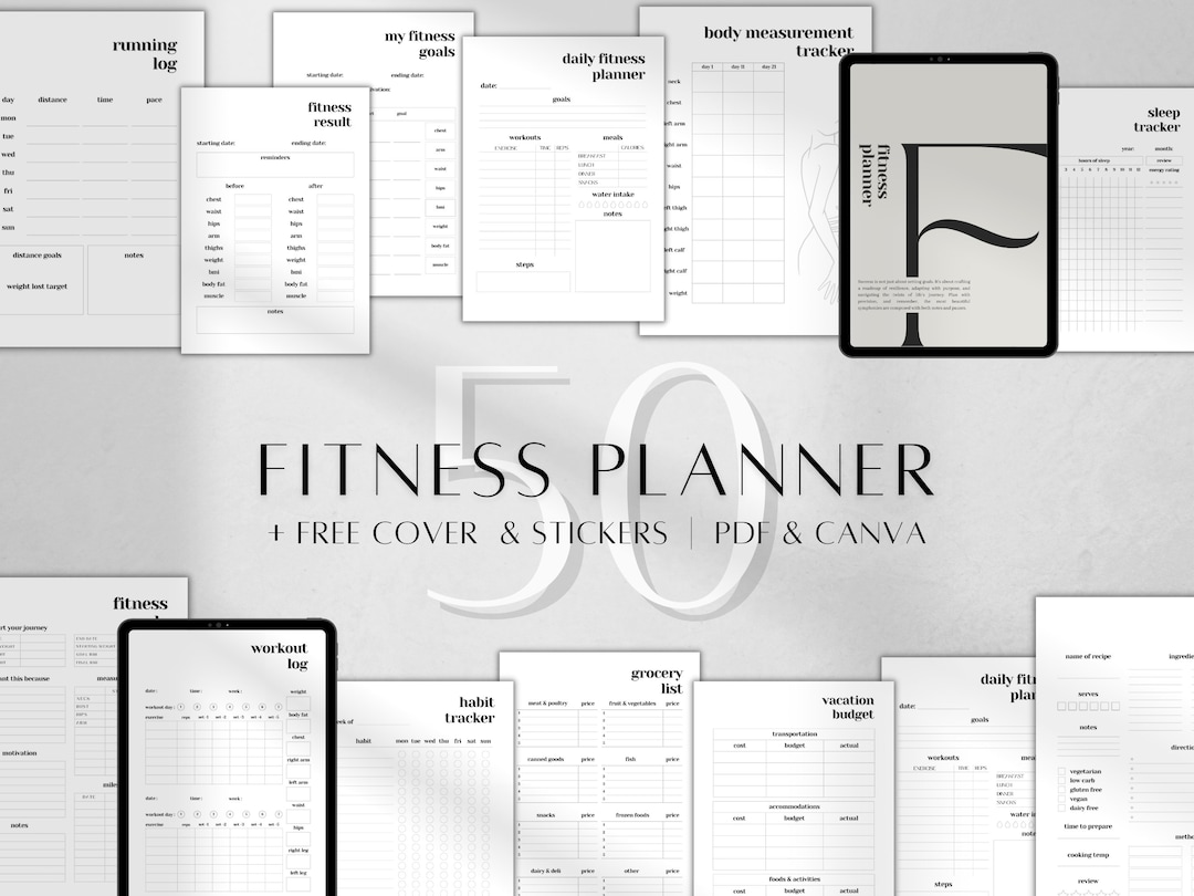 Fitness Journal Printable | Workout Wellness Planner | Meal Weight Loss ...