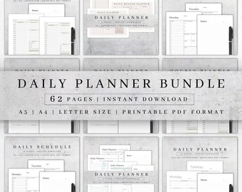 Daily Planner Printable | Personal Daily Planner Pdf| Daily Schedule| Day Planner Pages| Daily Plan Instant Download| Daily Tracker Pdf