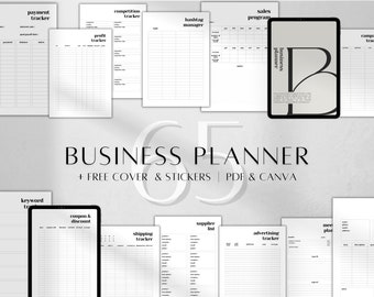 Business Planner Template Bundle | Small Business Plan 2024 | Online Business Worksheet Kit | Etsy Seller Planner | Canva & PDF A5/A4/Letter