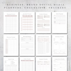 Printable Business Planner | 59 Templates | Small Etsy Seller Organizer Sheets PDF A4 A5 Letter image 2