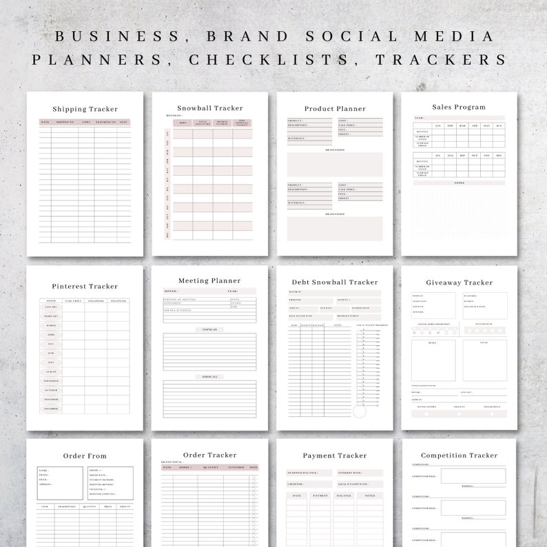 Printable Business Planner | 59 Templates | Small Etsy Seller Organizer Sheets PDF A4 A5 Letter image 2