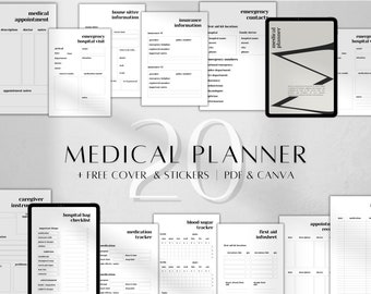 Printable Medical Planner | Health Tracker, Medication List (A4, A5, US Letter) (PDF Format