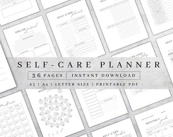 Printable Self-care Journal | Wellness Planner 2023 Kit | Self-Love Planner| Mental Health Workbook| Gratitude Journal PDF| Habit Tracker A5