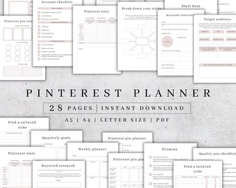 Pinterest Planner Printable | Pinterest for Bloggers | Pinterest Marketing Strategy | Pinterest Tracker | Pinterest Pins | Branding Planner
