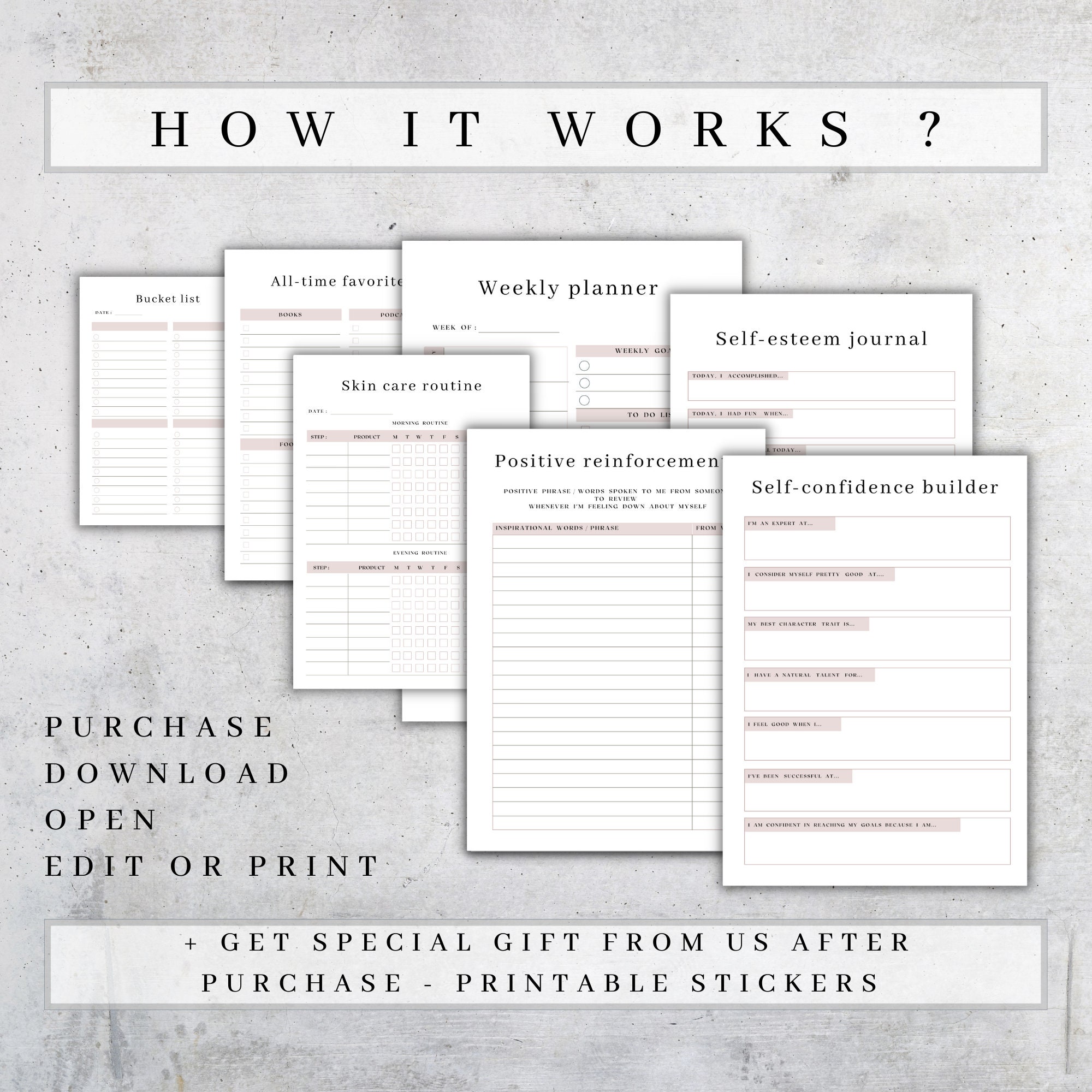 Self Confidence & Self Esteem Journal Self Care Planner - Etsy