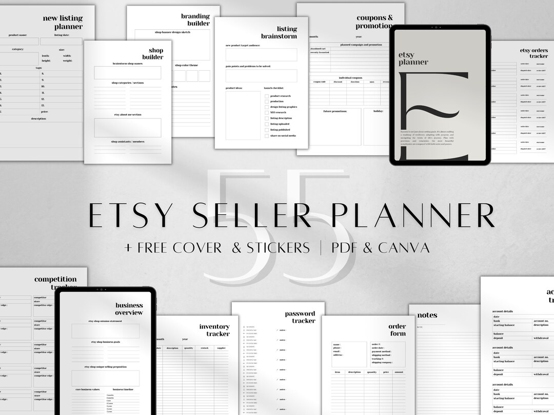 Printable Etsy Business Planner Pdf Etsy Seller Planner Etsy Shop