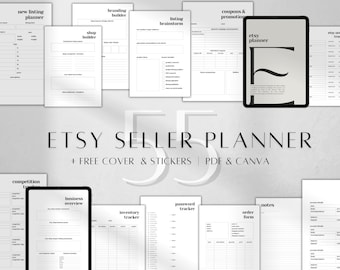 Etsy Business Planner , Shop Builder, Order Tracker (PDF & Canva)