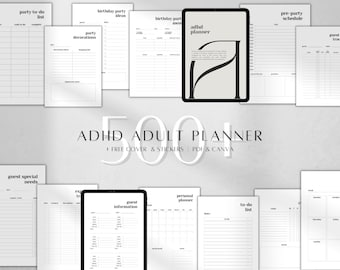 ADHD Planner Printable 2026 | Adult Productivity Finance Fitness Journal | Life Organizer PDF A4 A5