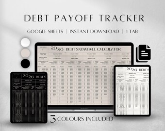 Debt Payoff Tracker | Google Sheets, Debt Snowball Calculator (Digital Download)