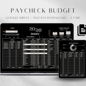 Budget Planner | Paycheck Budget Planner | Google Sheets Template (Digital Download), Budget Binder