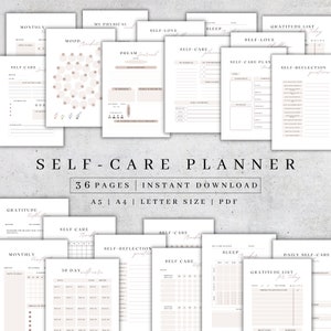 Planificateur d'entretiens personnels à imprimer | Journal d'amour-propre | Kit de feuilles de travail sur la santé mentale | Journal de pleine conscience | Agenda bien-être | Suivi de l'humeur