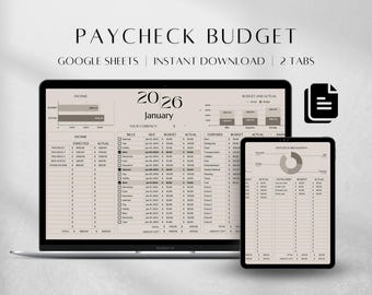 Paycheck Budget Spreadsheet | Google Sheets Template (Digital Download)