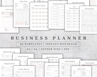 Printable Business Planner | Small Business Plan | Online Business | Etsy Planner | Business Planner Sheets 2024 | Craft Sellers Pdf Kit A5