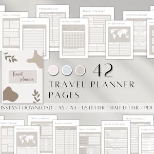 Druckbarer Reiseplan | Reisetagebuch Digital | Urlaubsplaner | Reise Reiseplaner Pdf | Reisetagebuch | Urlaubsplaner | A4, A5 PDF
