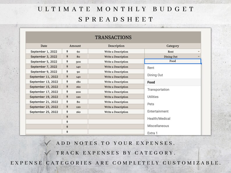 Monthly Budget Planner 2025 2025 Budget Spreadsheet Template Etsy