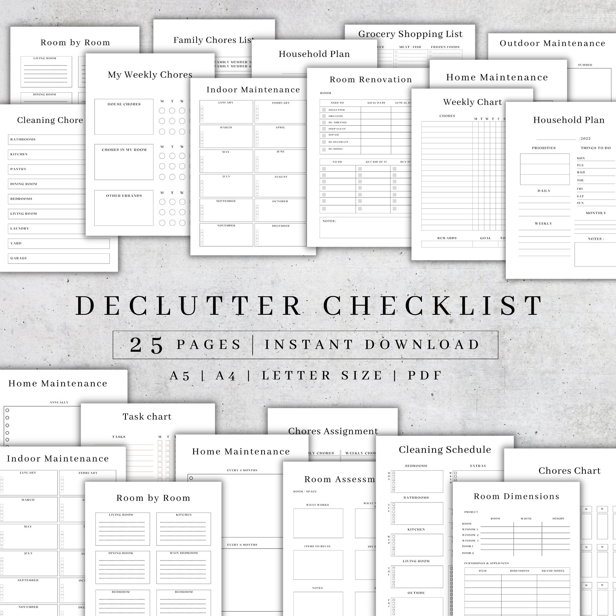 Declutter Planner | Cleaning Checklist, 30-day Challenge (PDF Download ...