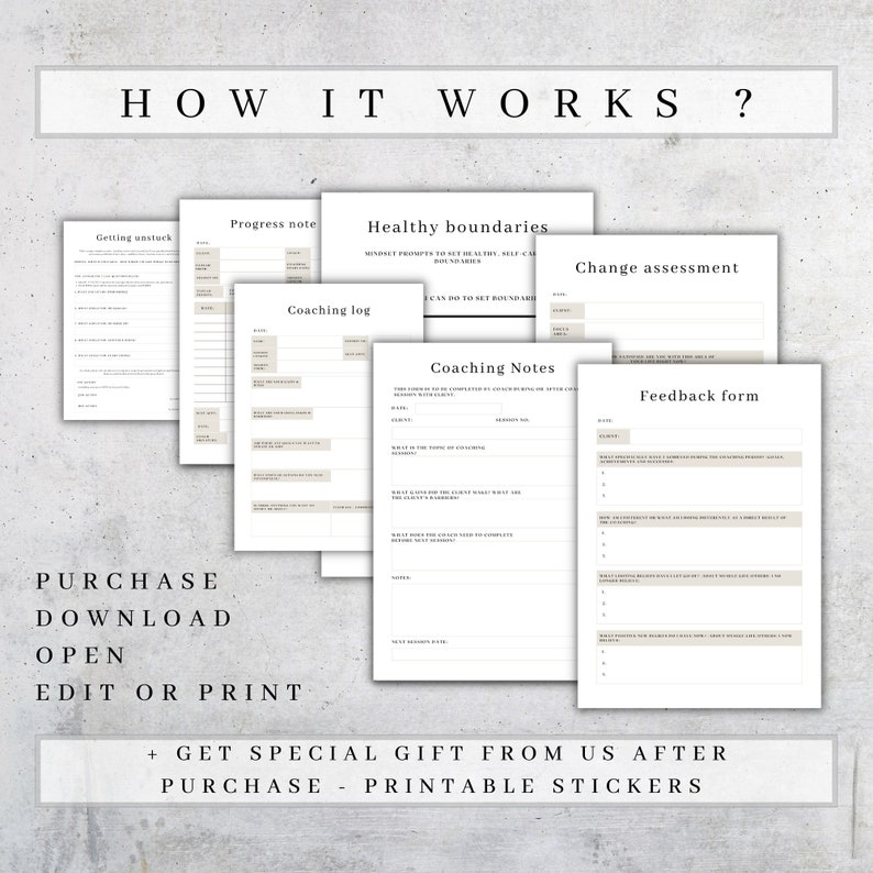 Life Coach Planner Printable | Wellness Worksheet Bundle (PDF A5, A4) image 6
