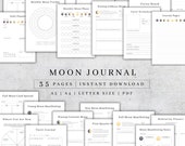 Moon Journal Printable | Tarot Journal | Digital Moon Calendar | Witch Planner Pdf | Moon Magic Grimoire Planner | Spirituality A5, A4