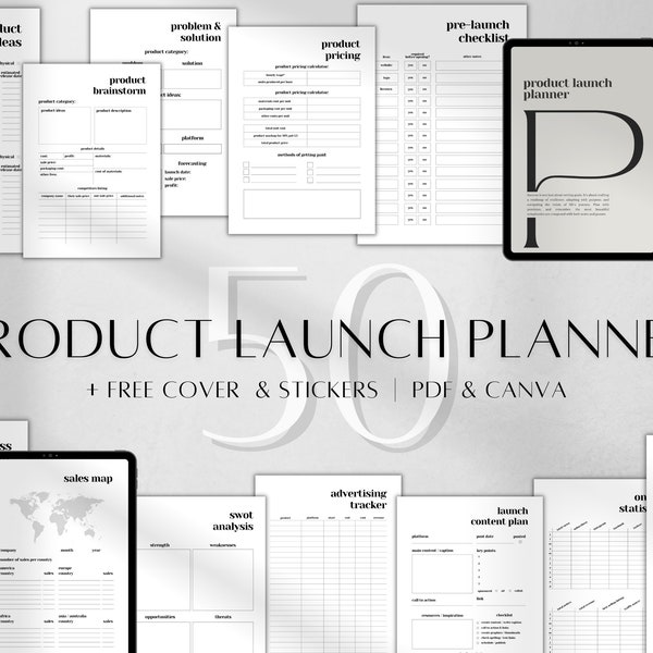 Digitaler Produkteinführungs-Planer | Kurs Marketing-Plan | Druckbarer Kursplaner | Platz-Launch-Planer | Business Planer PDF A4