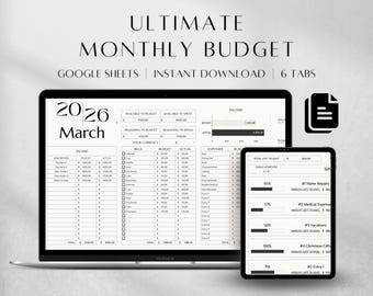 Spreadsheet for monthly budgeting, transaction tracking, sinking funds management, debt snowball calculator