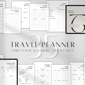 Travel Planner Printable | Printable Travel Itinerary Planner | Trip Pdf Planner 2024 | Vacation Planner | Travel Journal | Roadtrip Diary