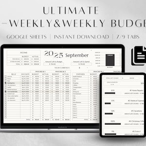 Biweekly & Weekly Budget Template + Expense Tracker + Sinking Funds Template + Debt Snowball Calculator |Monthly Budget |Debt Payoff Tracker