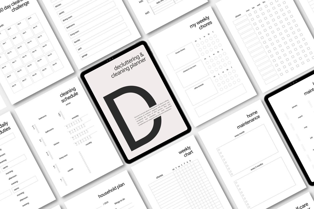 Digital Decluttering Planner | Printable Cleaning Tracker, Household ...