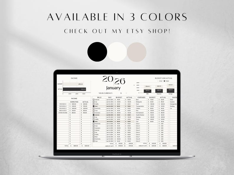 Budget Planner | Biweekly Budget Template Google Sheets | Monthly Expense Bill Income | Debt Savings Tracker Spreadsheet, Budget Binder image 8