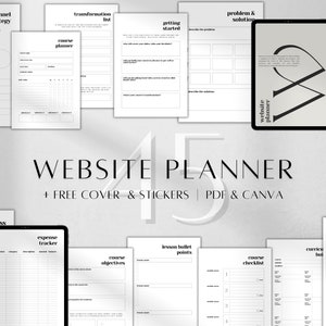 Digital Website Planner | Online Business Website Guide | Small Business Tools | Website Launch Plan | Digital Branding Planner A5, A4 PDF