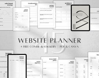 Digital Website Planner | Online Business Website Guide | Small Business Tools | Website Launch Plan | Digital Branding Planner A5, A4 PDF