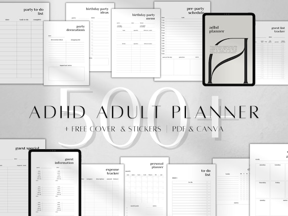 ADHD Adult Planner Sheets| Digital Adhd Life Planner| Printable ADHD Productivity Journal| ADHD Pdf Planner 2025| Planner for Adhd Pdf A4 A5