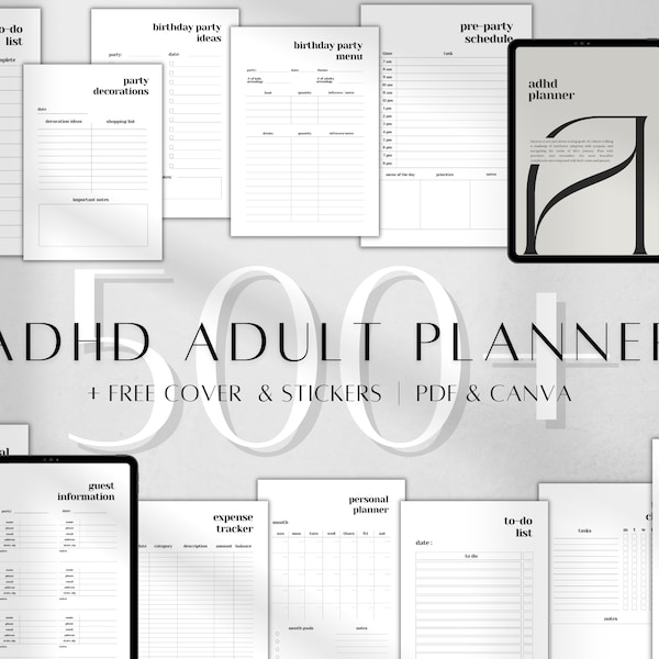 Printable ADHD Planner | Digital Canva ADHD Productivity Journal | Ultimate Life Planner | Adhd Organizer Binder A5 A4| Productivity Tracker