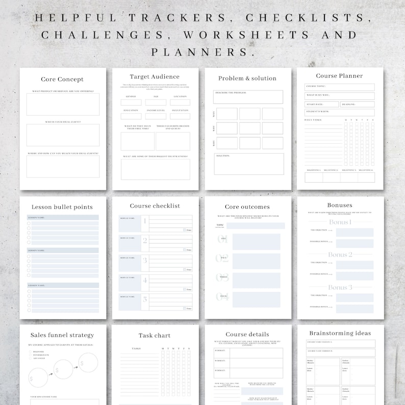 Printable Online Course Planner Course Creator Planner Etsy