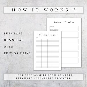 Keywords & Hashtags Tracker Printable | Small Business Planner Tools ...