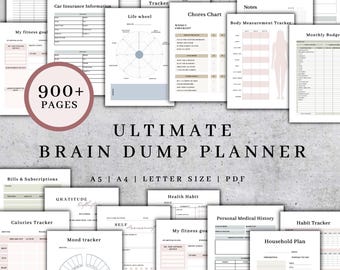 Ultimate Brain Dump Planner | ADHD Life Organizer 2026 | Digital Productivity Journal | Planner Pdf Bundle