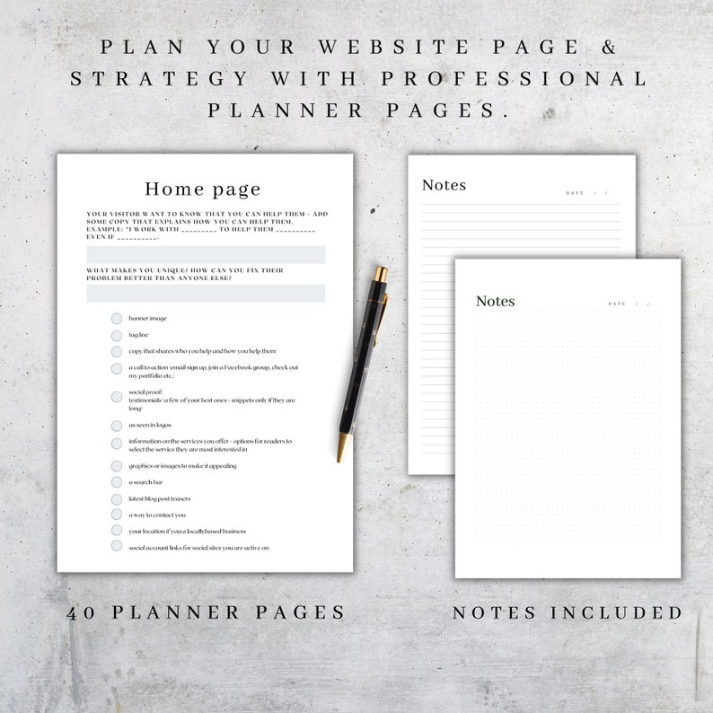 Printable Website Planner Online Business Website Guide - Etsy