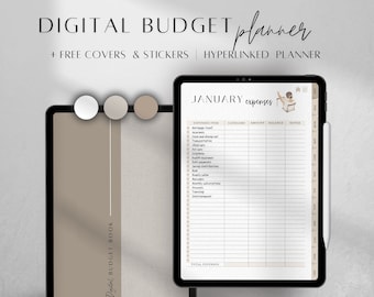 Digitale budgetplanner met hyperlinks | GoodNotes, Notability (PDF-formaat), budgetmap
