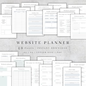 Printable Website Planner | Online Business Website Guide | Small Business Tools | Website Launch Plan | Digital Branding Planner A5, A4 PDF