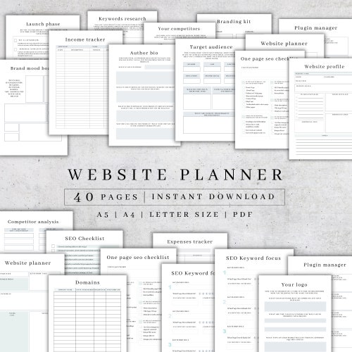 Printable Website Planner Online Business Website Guide - Etsy