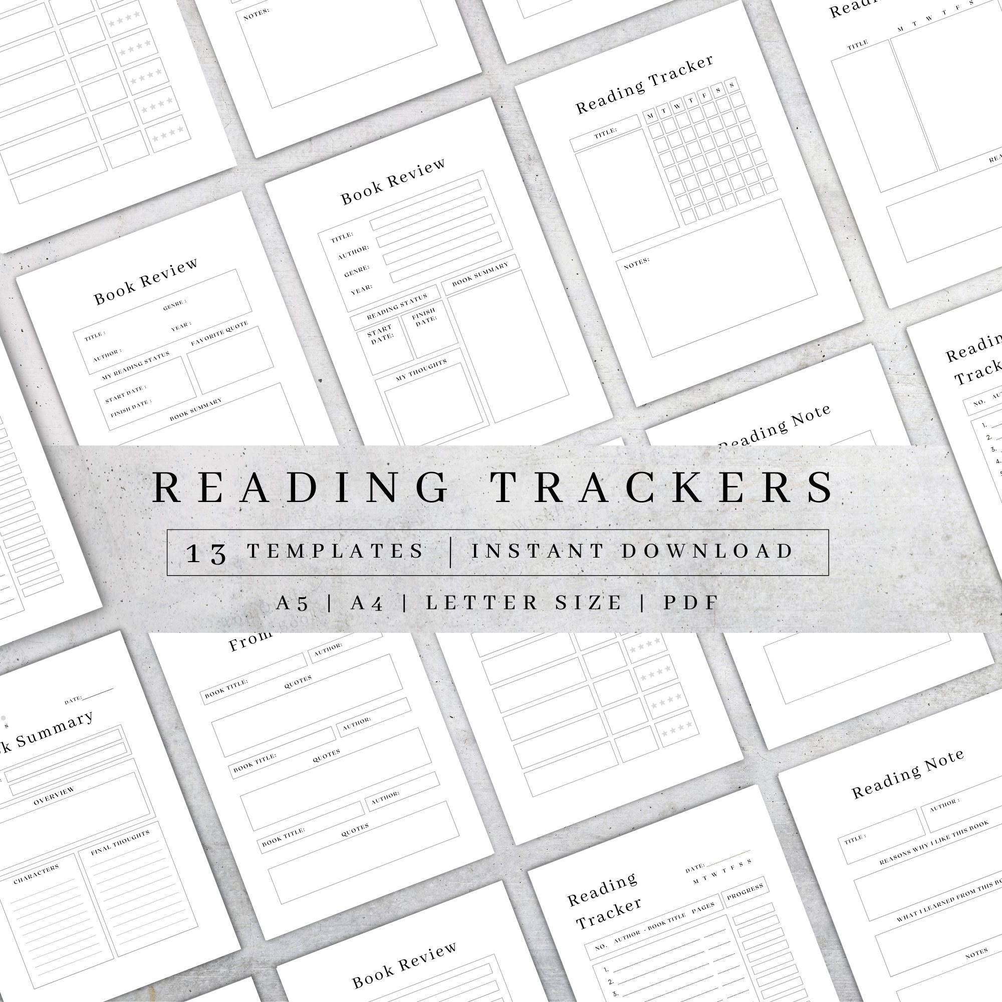 Book Reading Journal Printable PDF Bullet Journal Reading - Etsy