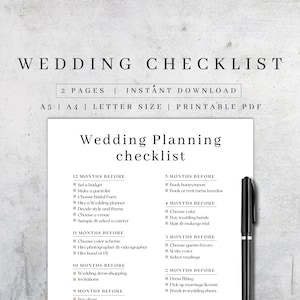 Wedding Checklist Printable | Wedding Planning Pages PDF | Wedding Day Checklist | Wedding Timeline| Wedding Guide Template Instant Download