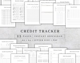 Credit Tracker Printable | Debt Payment Tracker | Debt Snowball Pdf | Finance Tracker | Visual Debt Payoff Tracker | Instant Download A5, A4
