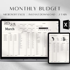 Excel Monthly Budget Template | Budget Spreadsheet Template | Budget Planner Digital | Budget Template |Personal Finance |Budget Excel Sheet