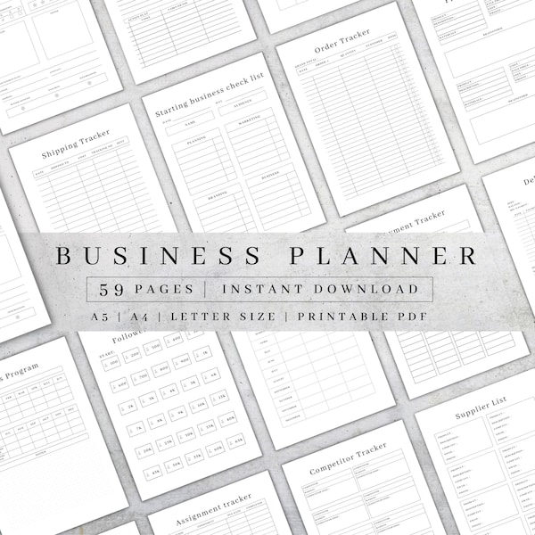 Business Planner Ordner | Home Business Organizer Printable | Online Business PDF | Direktverkauf| Business Modelle 2024| Etsy Verkäufer Plan A5 A4