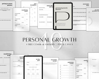 Personal Growth Journal Printable | Self-Development Mindfulness Manifestation | Dreams Self-Care Workbook PDF A4