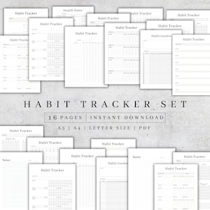 2025 Habit Tracker Printable | Habit Tracker Digital | Yearly, Monthly, Weekly, Daily Habit Tracker | Habit Planner Pdf | Motivation Planner
